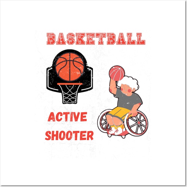 Active Shooter Basketball Wall Art by malbajshop